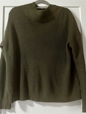 Becool Women’s Olive Green Mock Neck Knit Sweater